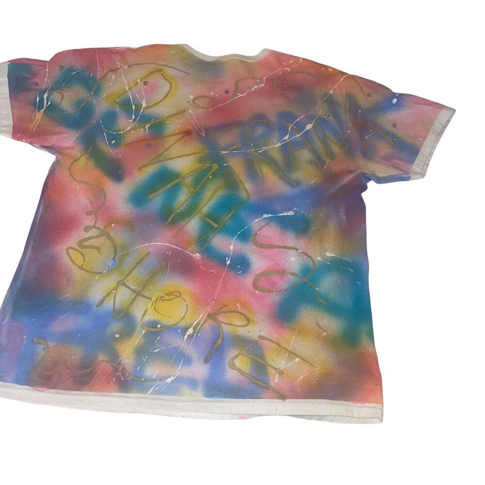 Hari Vintage Womens Tee Shirt Size Large Hand Painted Palm Springs Pure Cotton - Picture 10 of 10
